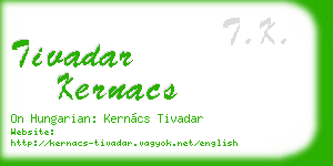 tivadar kernacs business card