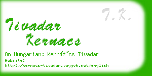 tivadar kernacs business card